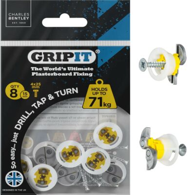 GripIt 8 Piece Plasterboard Fixings - Yellow GRP158