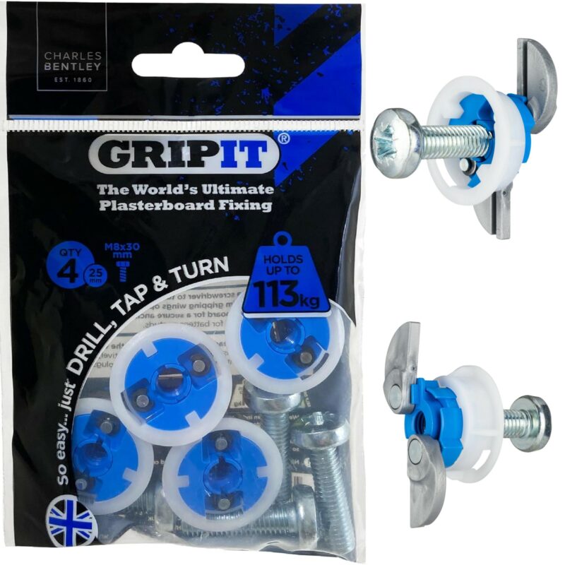 GripIt 4 Piece Plasterboard Fixings - Blue GRP254