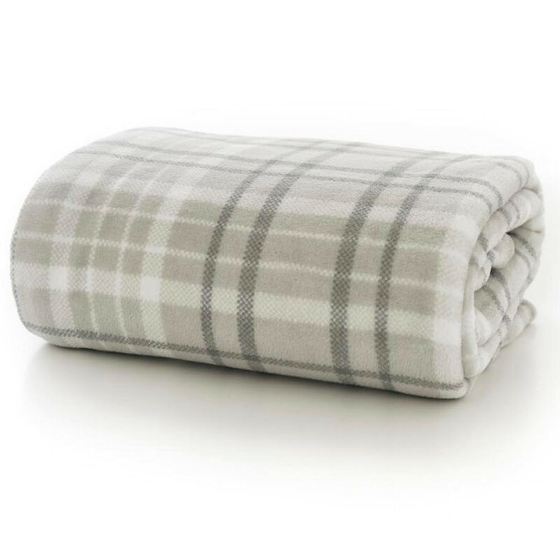 Deyongs 140 x 180cm Snuggle Touch Tartan Throw - Silver 1950148