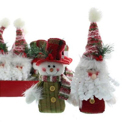 Festive 12cm Mini Plush Christmas Character - Santa or Snowman   2112072