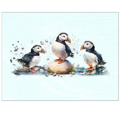 Home Living Glass Worktop Saver - Playful Puffin  2653605