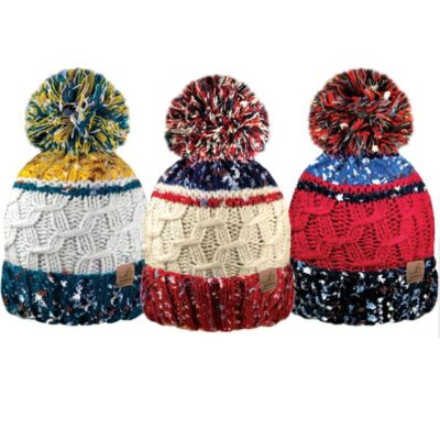 Otterdene Unisex Adult Bobble Hat - Assorted Colour Stripe   4661047