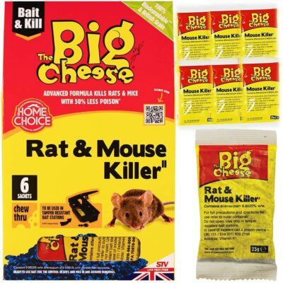 STV The Big Cheese 6 x 25g Mouse and Rat Killer Grain   5642973