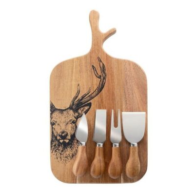 Taylors Stag Cheese Board and Knife Set   7261640