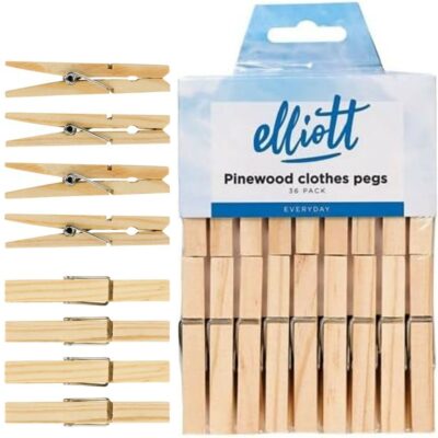 Elliott 36 Clothes Pegs - Pinewood 1721600