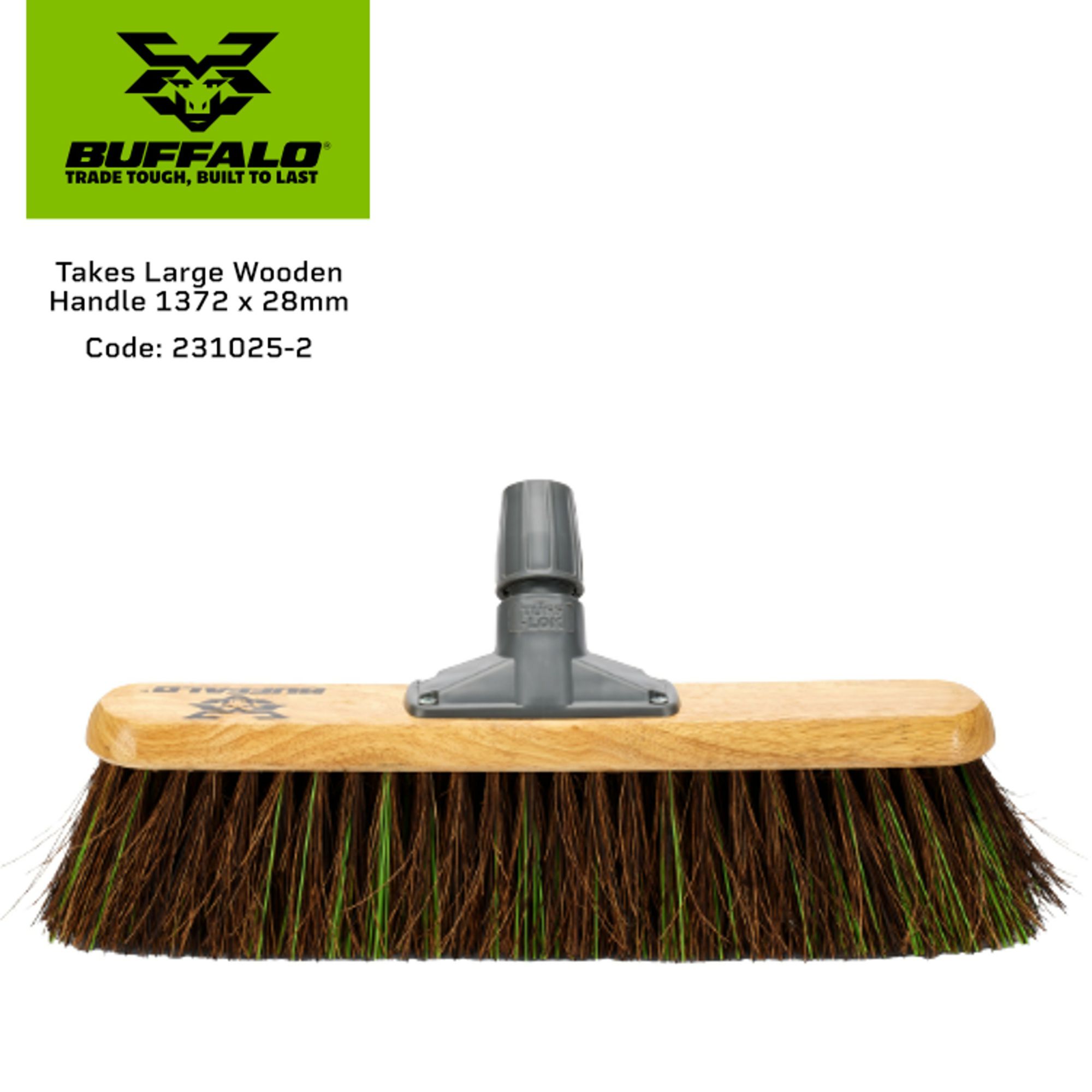 Buffalo 18" Stiff Bassine Mix Platform Broom Head and Handle 2352