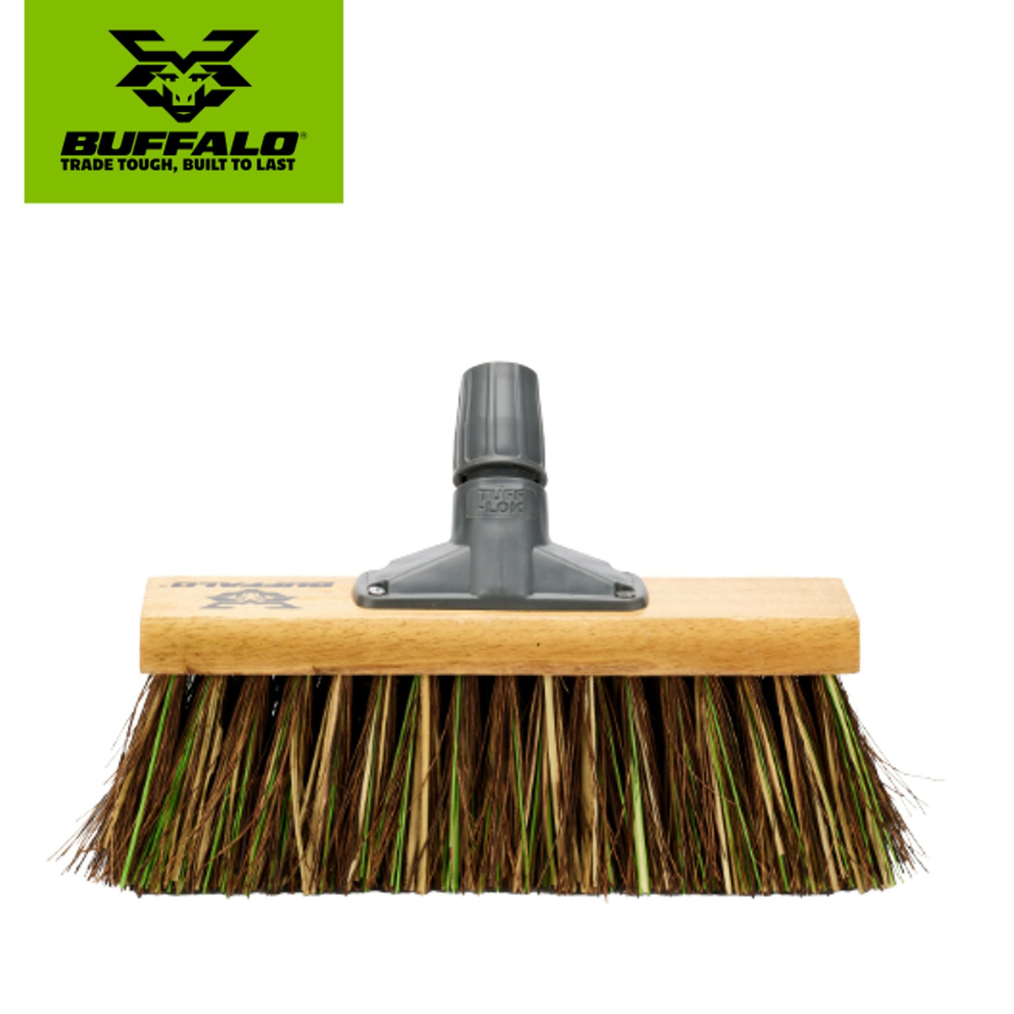 Buffalo 13" Stiff Bassine Mix Scavenger Broom Head and Handle 2398
