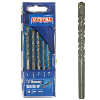 Faithfull 5-7mm Standard Masonry Drill Bits - 5 Pieces FAIMDSET5