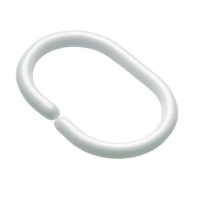 Croydex 12 C-Shaped Shower Curtain Rings - White 1213475