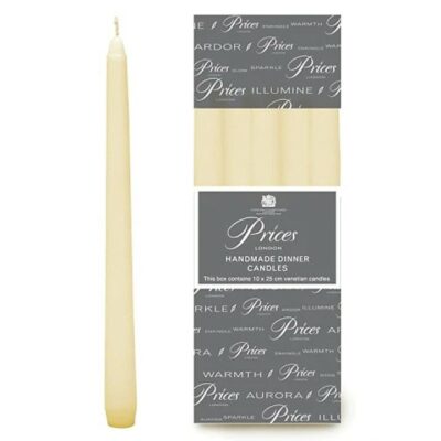 Prices 10" Venetian TApered Candle - Ivory 5230410