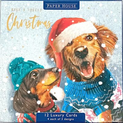 Paper House 12 Christmas Cards - Dogs in Jumpers and Hats  DELP0031