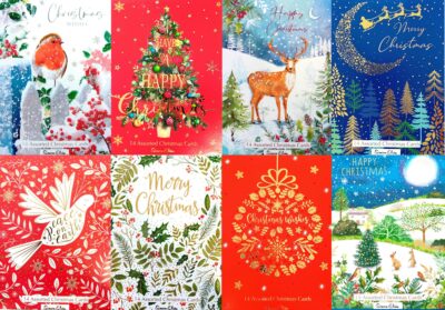 Simon Elvin 14 Foiled Christmas Cards - Assorted Pack Choice  XSE32259