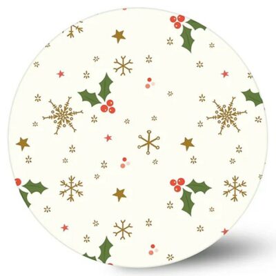 12" Cake Board Enchanted Christmas - Holly and Snowflakes 0254196