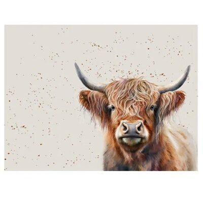Home Living 40 x 30cm Glass Worktop Saver - Highland Cow 2653741