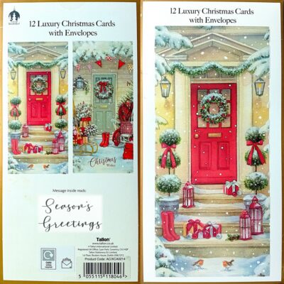 Tallon 12 Slim Christmas Cards - Door AC/XCA0214