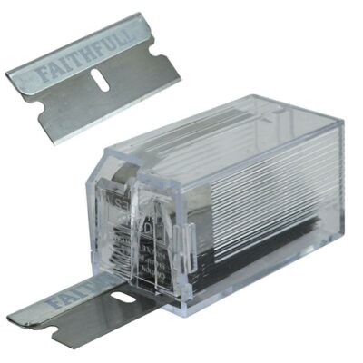 Faithfull 10 x Scraper Blades with Dispenser  FAISCRARAZBL
