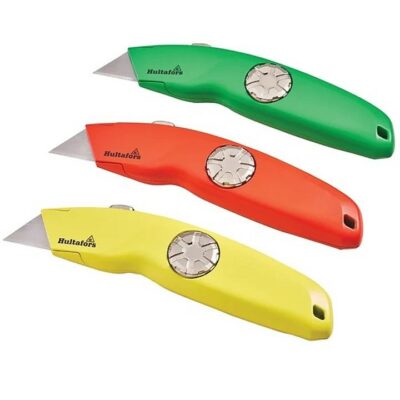 Hultafors Hi-Vis Rectractable Trimming Knife with 10 Free Blades  - Red