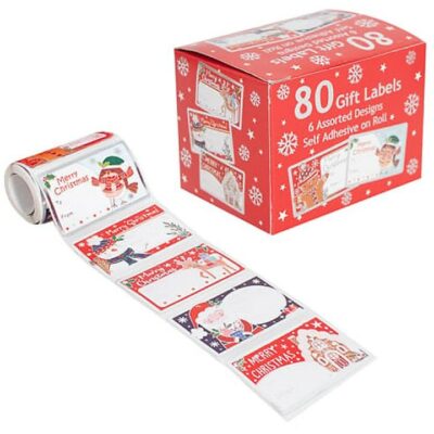 RSW 80 x Self-Adhesive Christmas Gift Labels - Cute 5772617
