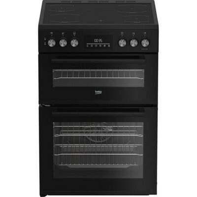 Beko 60cm Double Oven Electric Cooker with Vitroceramic Hob EDC6731K