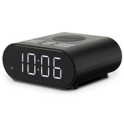 Roberts Ortus Charge FM Clock Radio with Wireless Charger and Bluetooth - Black ORTUSCHARGEBK