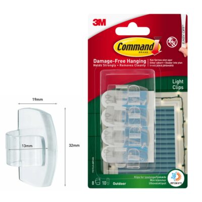 3M Command 8 Outdoor Light Clips 17017CLR-AWP